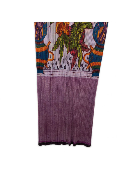 PLEATS PLEASE ノースリーブワンピース 牡丹 日本画 (2)