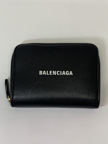 BALENCIAGA ロゴ コンパクトウォレット 650871 BLK 開封品 バレンシアガ 財布 二つ折り財布