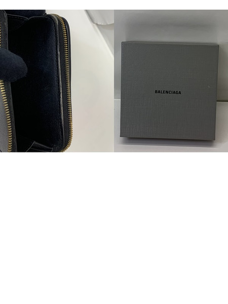 BALENCIAGA ロゴ コンパクトウォレット 650871 BLK 開封品 バレンシアガ 財布 二つ折り財布