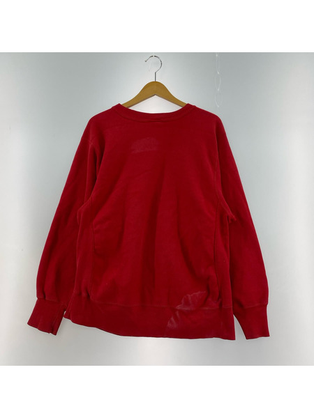 Champion スウェット・トレーナー 80s リバーズウィーブ 青目 (L) 赤[値下]