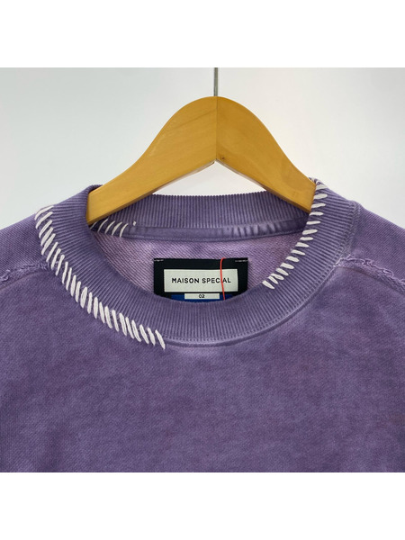 MAISON SPECIAL ダメージ加工スウェット 2 パープル