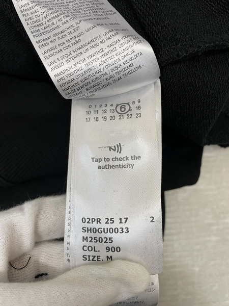 MM6 カレンダータグデザインパーカー M ブラック SH0GU0033