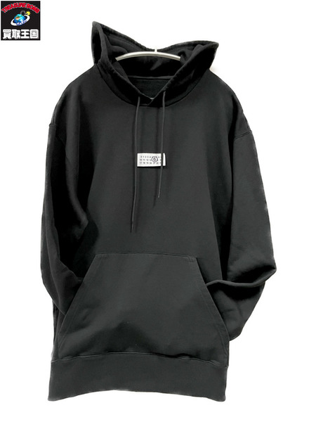 MM6 カレンダータグデザインパーカー M ブラック SH0GU0033