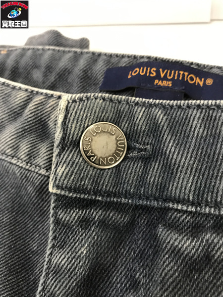 LV Washed denim wide leg jeans（40）