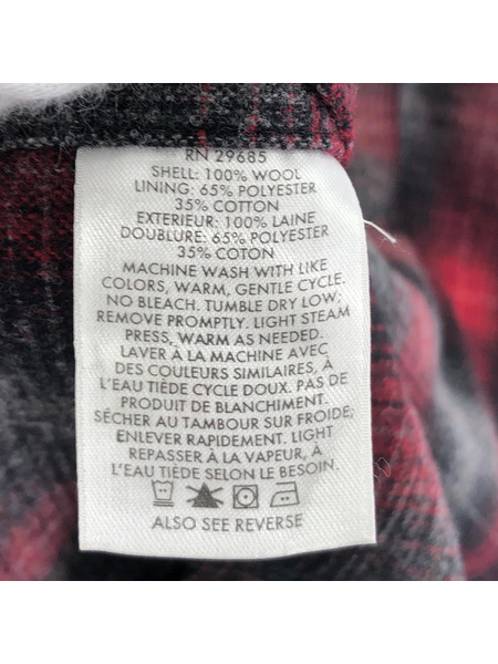 PENDLETON DELUXE CLOTHING オンブレチェック ウールシャツ 赤 (L)