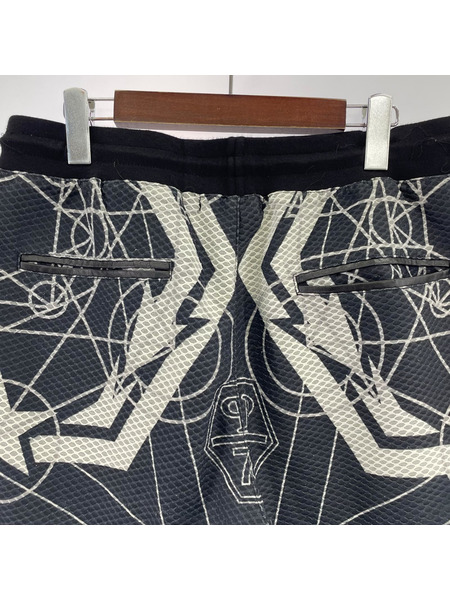 PHILIPP PLEIN ショートパンツ 総柄ドクロハーフパンツ 黒 L