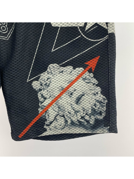 PHILIPP PLEIN ショートパンツ 総柄ドクロハーフパンツ 黒 L