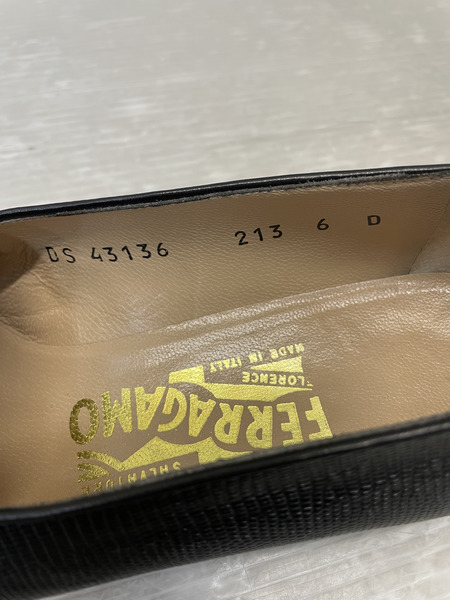 S.Ferragamo ガンチーニ レザーローファー 6D 黒