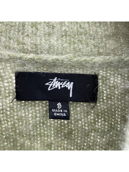 STUSSY FULL ZIP BRUSHED MERINO SWEA 緑