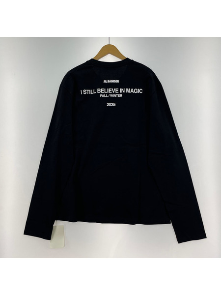 JIL SANDER 25AW L/S T-SHIRT バックプリントL/Sカットソー XL 黒