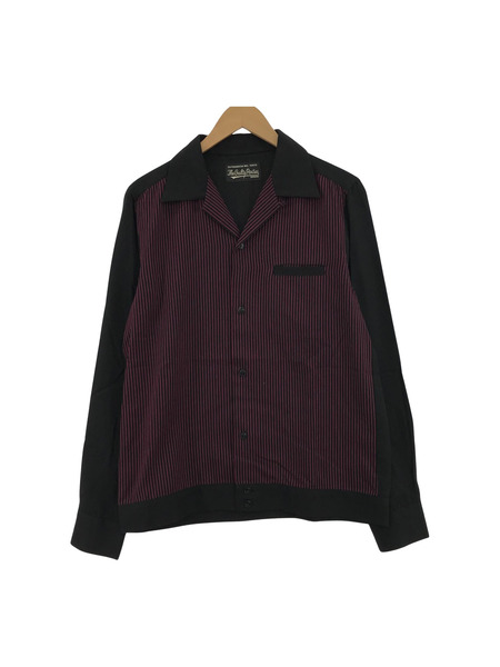 WACKO MARIA STRIPE50's SHIRT オープンカラーシャツ M ブラック×ピンク[値下]
