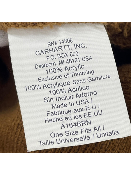 Carhartt ニットキャップ USA製 ツバ付 ニットキャップ BRN