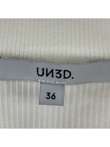 UN3D. 長袖Tシャツ・カットソー ボリュームスリーブニット/白