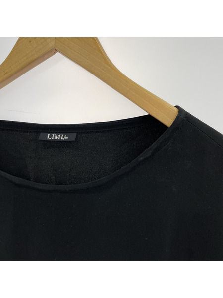 LIMI feu Double Satin Big Simple Dress - ブラック LA-D22-910[値下]
