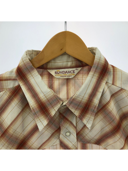 OLD・VINTAGE 半袖シャツ SUNDANCE CAREER CLUB 70s頃 ウエスタンシャツ