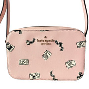 kate spade new york ショルダーバッグ カメラ柄 ピンク
