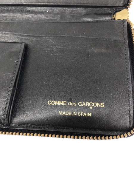 COMME des GARCONS ラウンドジップ 型押し ロングウォレット 長財布 黒