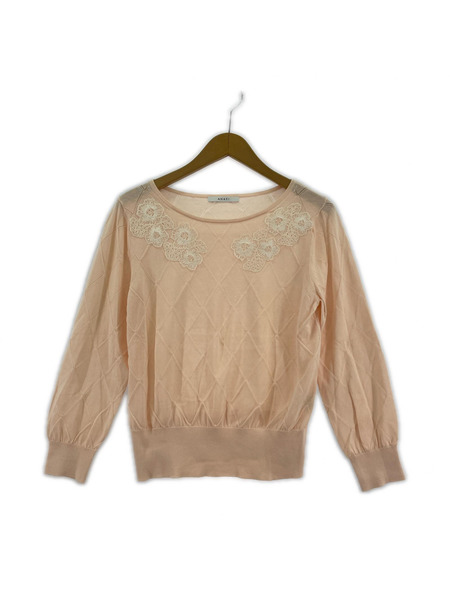 ANAYI ニット・セーター リブニットカットソー/BEG/38