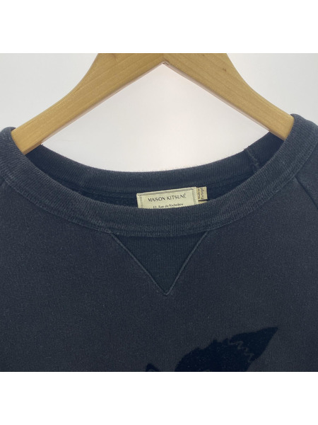 MAISON KITSUNE スウェット・トレーナー 飛行機 黒(M)