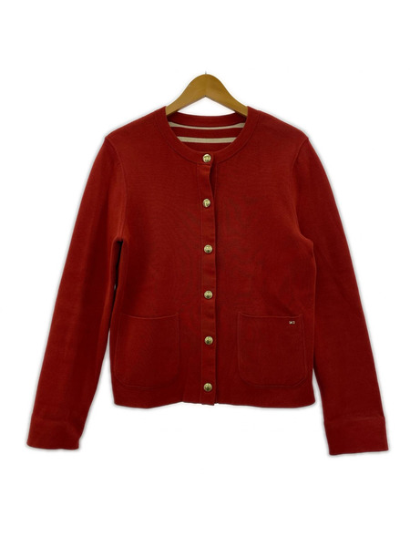 TOMMY HILFIGER カーディガン リバーシブルカーディガン 赤(S)