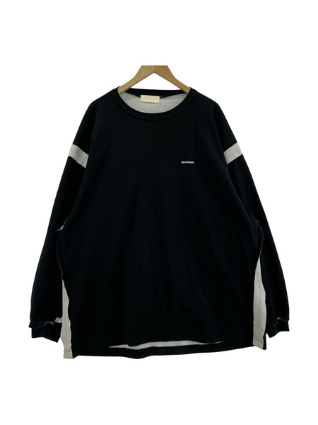 NEON SIGN 19ss L/S INSIDE OUT MESH TEE 黒 (46)[値下]