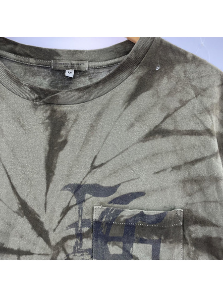 Engineered Garments ポケット S/S TEE タイダイ染 緑 (M)
