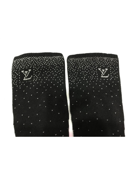 LV_ロンググローブ 手袋 ゴンポリアナ ラメ  カシミヤ 黒[値下]