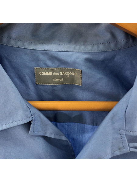 COMME des GARCONS 長袖シャツ HOMME 95年 袖切替シャツ 青 茶