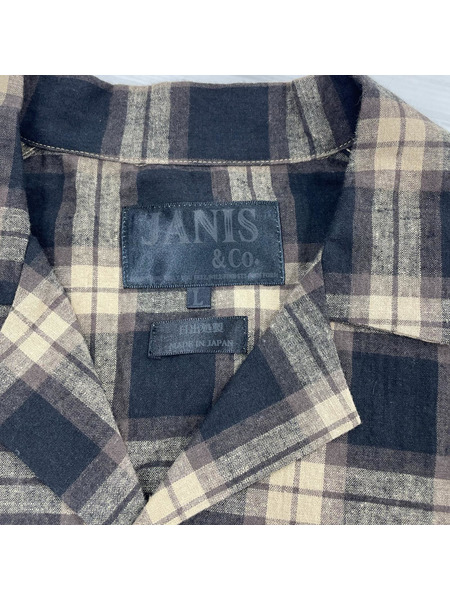 半袖シャツ JANIS&Co. オープンカラーチェックシャツ