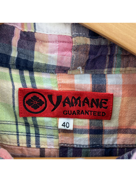YAMANE パッチワークチェックシャツ size40[値下]