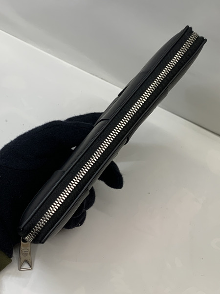 Bottega Veneta マキシイントレチャート カセット ジップアラウンドウォレット BLK 開封品 ボッテガヴェネタ 長財布 ロングウォレット 