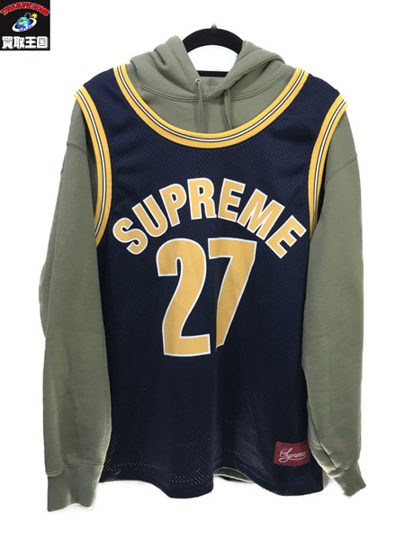 Supreme 21SS Basketball Jersey Hooded Sweatshirt M/シュプリーム
