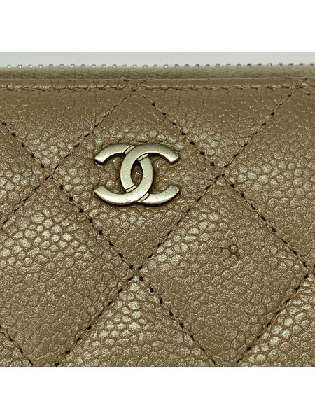 長財布 CHANEL キャビアスキン ワイドステッチ 長財布