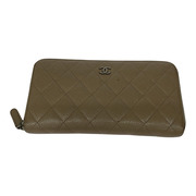 長財布 CHANEL キャビアスキン ワイドステッチ 長財布