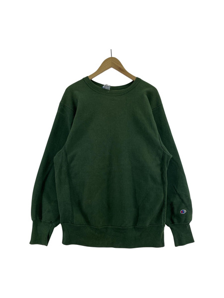 Champion スウェット・トレーナー 90s REVERSE WEAVE 目無シ sweat green (XL)