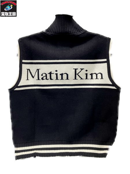 MARTIN KIM ジップニットベスト サイズM ブラック