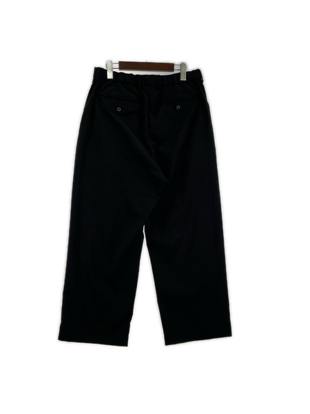 YOKO SAKAMOTO パンツ ポリエステル/リサイクルヤーン/ワイドスラックス/黒