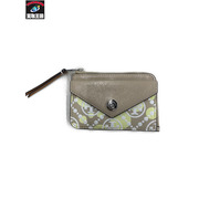 札入れ・マネークリップ Tory burch モノグラム ジップカードケース ベージュ