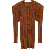 PLEATS PLEASE カーディガン 総柄 オレンジ (3)