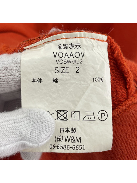 スウェット・トレーナー VOAAOV L/Sスウェット 2 ORG VOSW-A12[値下]