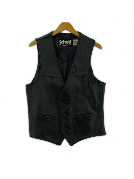 schott ソノ他 USA製 レザーベスト BLK M｜商品番号：2200027209488