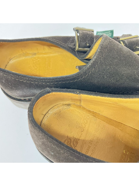 Paraboot VOGUE ダブルモンクストラップ スエード 茶 (4.5)
