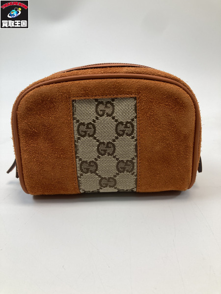  GUCCI グッチ 120978  スウェード　ポーチ オレンジ 