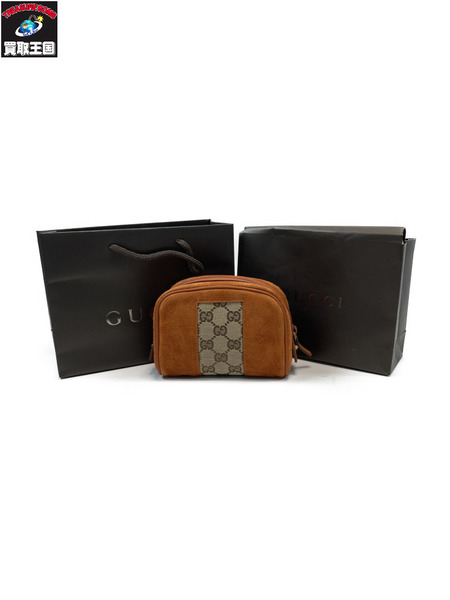  GUCCI グッチ 120978  スウェード　ポーチ オレンジ 