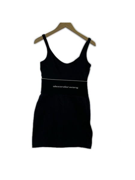 Alexander Wang ノースリーブワンピース ロゴミニドレス S ブラック