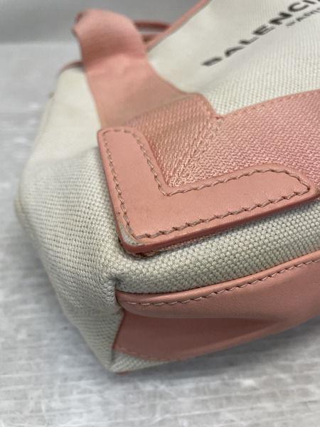 BALENCIAGA  ネイビーカバスXS 2wayショルダーバッグ ライトピンク