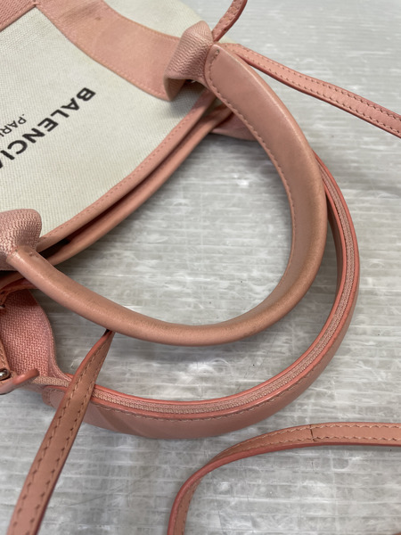 BALENCIAGA  ネイビーカバスXS 2wayショルダーバッグ ライトピンク