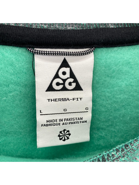 NIKE スウェット・トレーナー ACG 総柄 緑系/黒