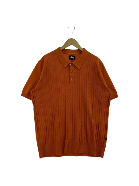 STUSSY ポロシャツ 2020SS S/S CABLE POLO ORANGE｜商品番号