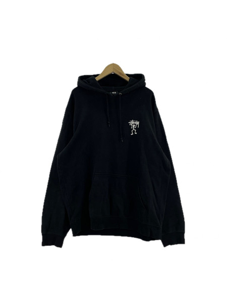 STUSSY パーカー バックプリントPOパーカー ブラック XL Z4000SAS19